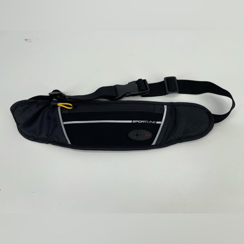 Sportline Black Running Waist Belt with Adjustable Strap